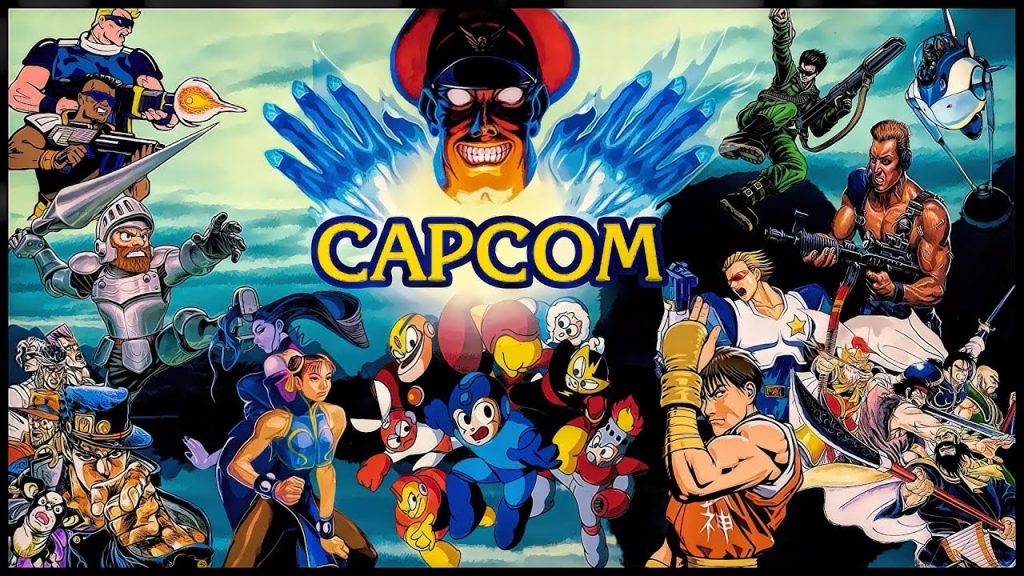 Capcom games on display.
