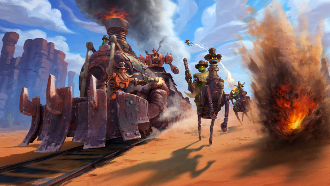 A atonomaton chase through the wild west.