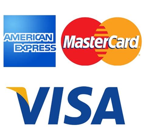 Amex, Mastercard and Visa logos